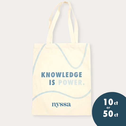10-CT or 50-CT Nyssa Knowledge Is Power Canvas Tote